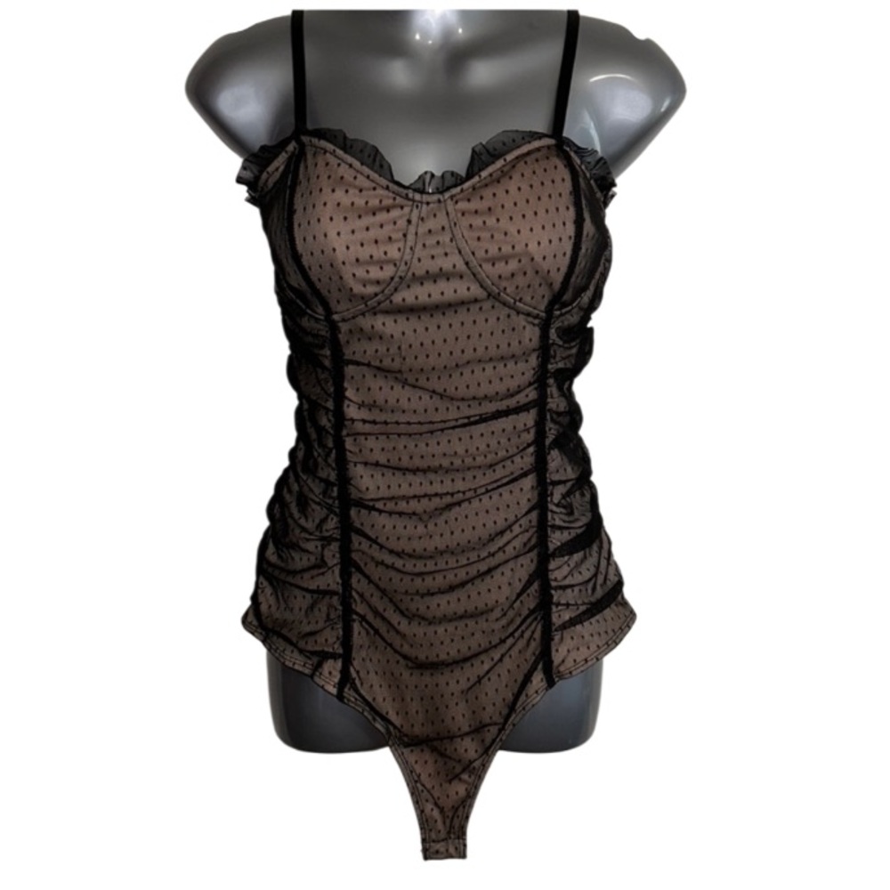 Kiss the Stars Polka Dot Mesh Bodysuit XL